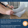 Special Essentials 12 Pairs Cotton Diabetic Ankle Socks - Non-Binding With Extra Wide Top For Men and Women Black 13-15