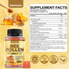 Bee Pollen Organic Gummies with Royal Jelly & Bee Propolis Sugar Free Bee Pollen Supplement Rich in Vitamin C, E, Enzymes, Antioxidants, Amino Acids Support Immune & Skin Gluten-Free, Non-GMO