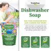 Truly Free Auto Dishwasher Soap, 12.5oz Bag - Natural Concentrated Formula - Dish Soap, Dishwasher Detergent Cleaning Supplies, Hard Water Stain Remover, Sparkling Clean Dishes, No Harmful Ingredients