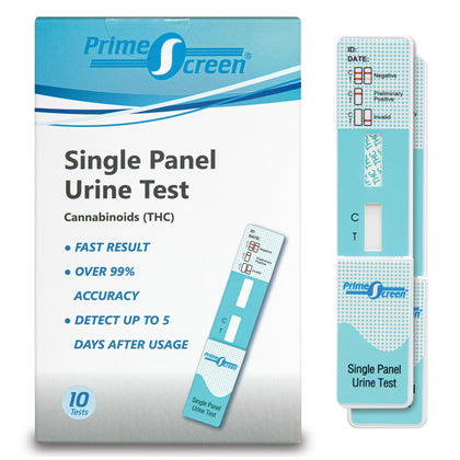 [10 Pack] Prime Screen THC Marijuana Drug Test Kit - Medically Approved Urine Drug Screening Test - Detects Any Form of THC Cannabis - WDTH-114