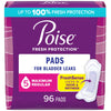 Poise Incontinence Pads & Postpartum Incontinence Pads, 5 Drop Maximum Absorbency, Regular Length, 96 Count, Packaging May Vary