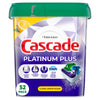 Cascade Platinum Plus Dishwasher Pods, Dish Detergent ActionPacs, Clean Lemon, 52 Count