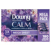 Downy Infusions Mega Dryer Sheets, Laundry Fabric Softener, CALM, Lavender and Vanilla Bean, 180 Count (3 box of 60 sheets)