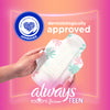 Always Radiant Teen Feminine Pads with FlexFoam, Size 1, Regular, with Wings, Unscented, 28 CT