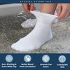 Special Essentials 12 Pairs Cotton Diabetic Ankle Socks - Non-Binding With Extra Wide Top For Men and Women Black 13-15