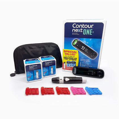 CONTOUR NEXT ONE Blood Glucose Monitoring System All-in-One Kit for Diabetes