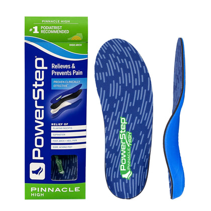 Powerstep Unisex Adult Pinnacle High Insole, Blue/Dark Green, Men S 7-7.5 / Women S 9-9.5 US