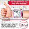 Ever Ready First Aid Fully Automatic Blood Pressure Wrist Cuff Watch Wearable Monitor for Home Use - Pink- Batteries Included