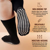 Extra Wide Socks for Swollen Feet, Diabetic Socks for Men, Hospital Socks, Extra Wide Bariatric Socks, Non Slip Socks Mens and Womens, Diabetic Socks for Men, Wide Socks Men - 2 Pairs Black