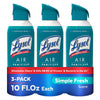 Lysol Air Sanitizer Spray, For Air Sanitization and Odor Elimination, Simple Fresh Scent, 10 Fl. Oz (Pack of 3)