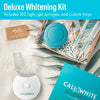 Cali White Teeth Whitening Strip Kit with LED Light + Batteries - Organic Peroxide Teeth Whitening Gel - Set of White Strips for Teeth Whitening - 2x5ml Syringes, Thermoform Whitening Kit Trays & Case