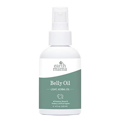 Earth Mama Belly Oil for Dry Skin | Calendula Skin Care Moisturizer Oil to Encourage Natural Elasticity and Help Prevent Stretch Marks During Pregnancy and Postpartum, 8-Fluid Ounce