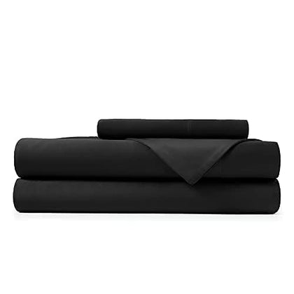 Hotel Sheets Direct 100% Viscose Derived from Bamboo Sheets Twin - Cooling Luxury Bed Sheets w Deep Pocket - Silky Soft - Black