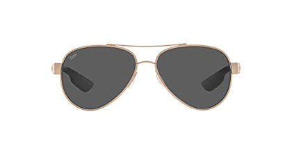 Costa Del Mar Women's Loreto Polarized Aviator Sunglasses, Golden Pearl/Grey Polarized-580P, 56 mm