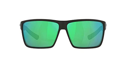 Costa Del Mar mens Rincon Sunglasses, Black/Green Mirrored Polarized-580g, 63 mm US