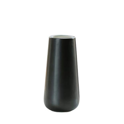 D'vine Dev 8 Inch Matte Black Ceramic Flower Vase for Home Décor, Design Box Package, VS-MAT-B-8