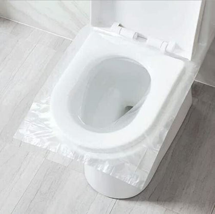 EGV-50 Pieces Disposable Plastic Toilet Seat Cover Waterproof, WC Cushion Toilet Cushion for Baby Pregnant Mom, Independent Packaging Suitable for Travel