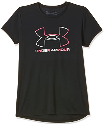 Under Armour girls Tech Big Logo Short Sleeve T-Shirt , Black (001)/White , Youth X-Large