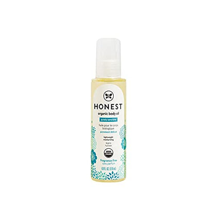 The Honest Company Organic Body Oil | Gentle for Baby | Fragrance Free, Plant-Based, Hypoallergenic | 4.0 fl oz