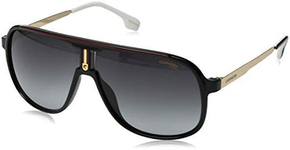 Carrera Men's 1007/S Rectangular Sunglasses, Black/Dark Gray Gradient, 62mm, 10mm