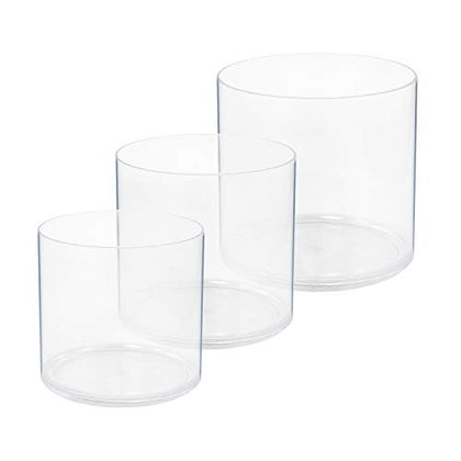 Royal Imports Flower Acrylic Vases Cylinders - Decorative Centerpiece for Home or Wedding - Non Breakable Plastic, 1-Set of 3 Sizes: 4