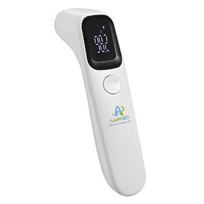 Amplim Non Contact/No Touch Forehead Thermometer for Adults, Kids, and Babies, Accurate Medical Grade Touchless Temporal Thermometer FSA HSA Approved, White