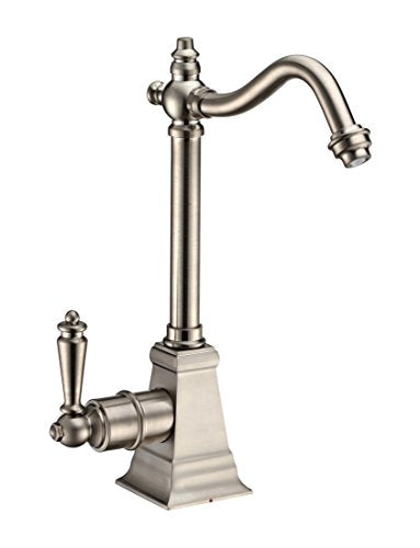 Whitehaus Collection WHFH-H2011-BN Forever Hot Point of Use Instant Water Faucet with Traditional Spout and Self Closing Handle, Brushed Nickel
