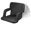 ONIVA - a Picnic Time brand Ventura Reclining Stadium Seat with Back Support - Bleacher Seat - Beach Floor Chair, (Black)