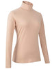 HieasyFit Women's Cotton Turtleneck Top Basic Layering Thermal Underwear(Beige S)