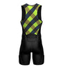 Sparx Mens Premium Triathlon Suit Padded Triathlon Tri Suit Race Suit Swim Bike Run (Green Checks, Large)