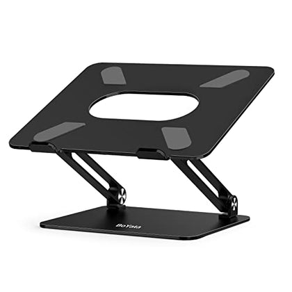BoYata Laptop Stand, Adjustable Ergonomic Laptop Holder, Aluminium Alloy Notebook Stand Compatible for MacBook Pro/Air, Dell XPS, Lenovo, Samsung Laptops Up to 17 inches-Black
