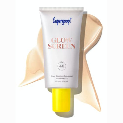 Supergoop! Glowscreen (SPF 40) - 1.7 fl oz - Glowy Primer + Broad Spectrum Sunscreen - Adds Instant Glow - Helps Filter Blue Light - Boosts Hydration with Hyaluronic Acid, Vitamin B5 & Niacinamide