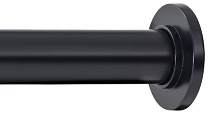 Ivilon Tension Curtain Rod - Spring Tension Rod for Small Windows or Shower, 16 to 24 Inch. Black