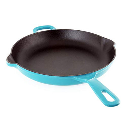 Chantal Enameled Cast Iron Cookware, 10 inch Skillet, Sea Blue