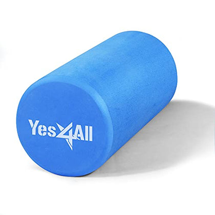 Yes4All 12 Inch EVA Foam Roller/Back Roller - High Density Foam Rollers, Foam Roller for Physical Red & Exercise (Blue)