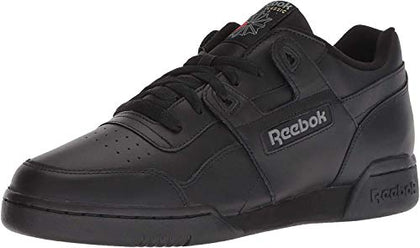 Reebok Men Workout Plus Sneaker, Black/Charcoal, 3.5
