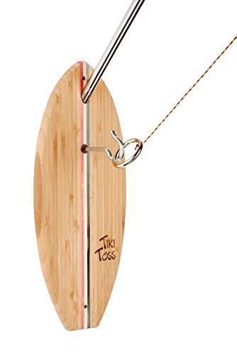 Ring Toss Game for Adults - 13 Inch Deluxe Americana Edition - Outdoor or Indoor Hook and Ring Game w/ 5 Foot Telescoping Pole and String - Man Cave Accessories