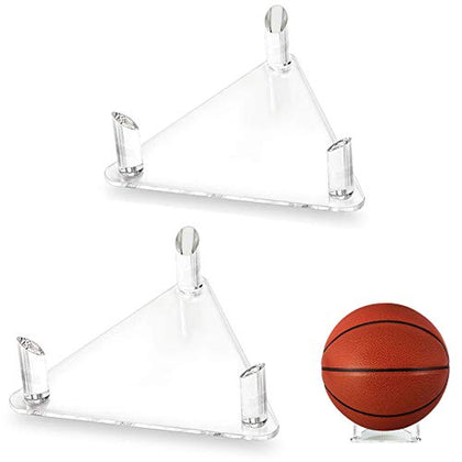 Tasybox Acrylic Ball Stand Holder, Sports Ball Storage Display Rack for Basketball Football Volleyball Soccer Rugby Balls 2 Pack Clear