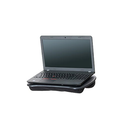 Mind Reader Portable Laptop Lap Desk with Handle, Built-in Cushion for Comfort, Black