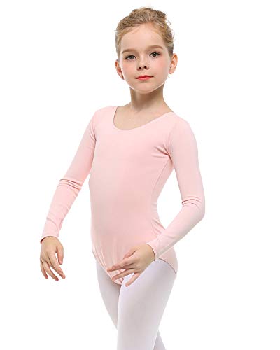 Stelle Girls Long Sleeve Team Basic Leotard Ballet Dance Gymnastics (Toddler/Little Kid/Big kid) (Ballet Pink,2-3T)