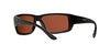 Costa Del Mar Men's Fantail Polarized Rectangular Sunglasses, Blackout/Copper Green Mirrored Polarized-580P, 59 mm