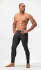 DEVOPS Men's Thermal Compression Pants, Athletic Leggings Base Layer Bottoms with Fly (Small, Black/Black)