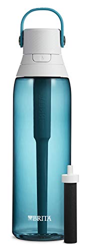 Brita Insulated Filtered Water Bottle with Straw, Reusable, Christmas Gift and Stocking Stuffer For Men and Women, BPA Free Plastic, Sea Glass, 26 Ounce