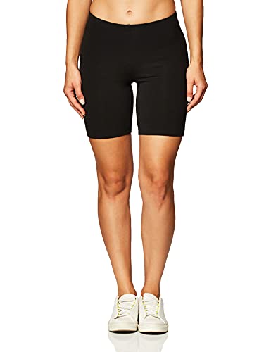 Hanes Women's Stretch Bike Cotton Athletic Inseam Shorts Coat, Black, XX-Large