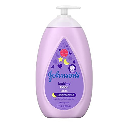 Johnson's Baby Moisturizing Bedtime Baby Body Lotion with Coconut Oil & Relaxing NaturalCalm Aromas to Help Relax Baby, Hypoallergenic, Paraben- & Phthalate-Free Baby Skin Care, 27.1 fl. Oz
