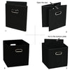 SEVENDOME Fabric Cloth Storage Bins,Cube Organizer with Dual Handles Foldable Baskets for Home Bedroom,Set of 3, Black