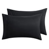 Bedsure Pillow Cases Standard Size Set of 2 - Black Polyester Microfiber Pillowcases, Super Soft and Cozy Pillow Case Covers with Envelop Closure, 20x26 Inches