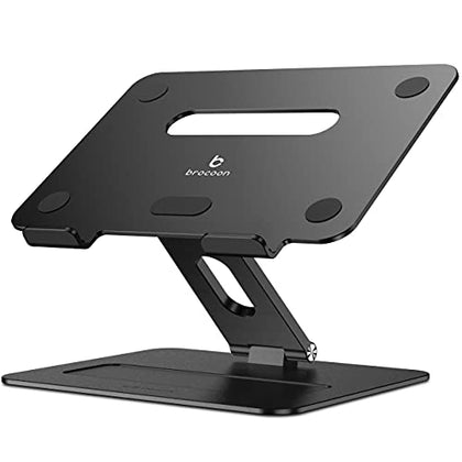 brocoon Laptop Stand, Adjustable Laptop MacBook Stand for Desk, Ergonomic Aluminum Computer Stand with Heat-Vent, Laptop Riser Compatible for 10-17