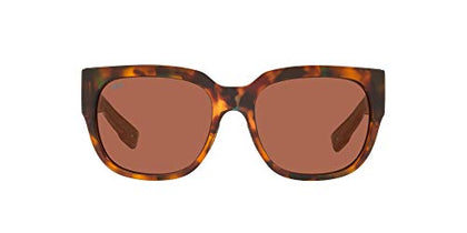 Costa Del Mar Women's Waterwoman Polarized Rectangular Sunglasses, Brown/Copper Polarized-580P, 55 mm