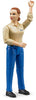 Bruder Toys - Bworld Woman Action Figure Light Skintoned and Blue Jeans with Grasping Hands and Moveable Limbs and Head - Ages 4+